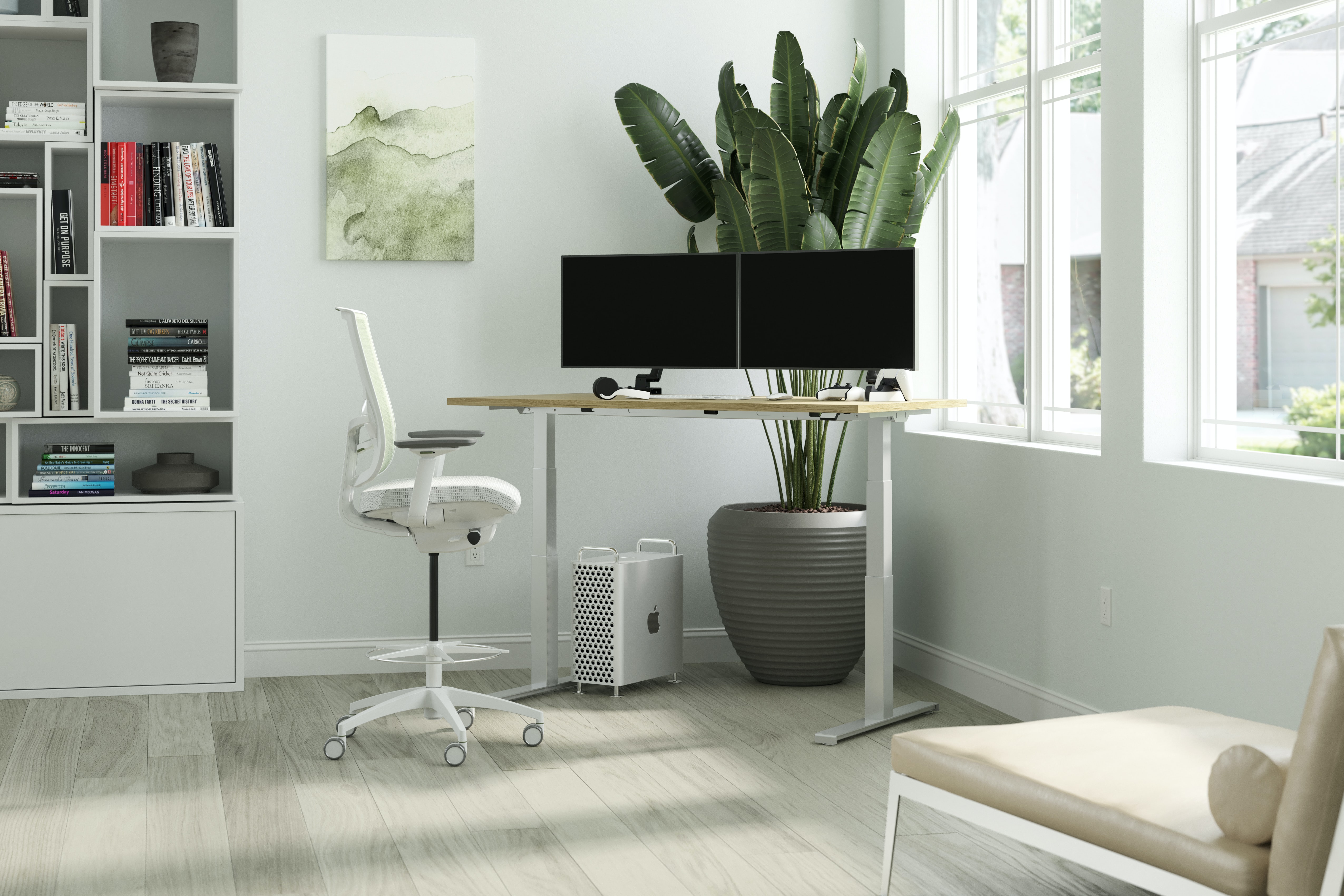 An ergonomic workstation. Source: @Standing Desk on Unsplash